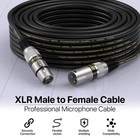 2 Pack 50 Ft Xlr Cable Balanced Dmx 3 Pin Male To Female Microphone Cord