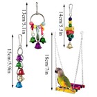 Parrot Swing Bell Hanging Bird Cage Perch Toys Parakeet Cockatiel Budgie Toy Set