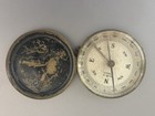 Vintage Made In France Brass Pocket Compass Hinged Case Antique Outdoor