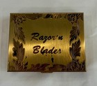 Vintage Gillette Razor N Blades Gold Mirror Travel Kit Case Complete Rare     