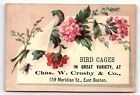 C1880 Chas  W  Crosby   Co Bird Cages East Boston Ma Victorian Trade Card Z1123