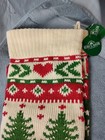 2 Nwt Kurt Adler 24  Christmas Knit Stockings Red Ivory Green Snowflake Holiday