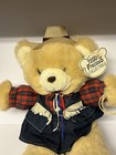 Vintage Dan Dee Teddy Precious Bear Western Cowboy Rodeo Brown Plush Stuffed Nwt