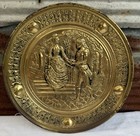 Vintage 14  Peerage England Brass Wall Plate Courting Victorian Romance Scene