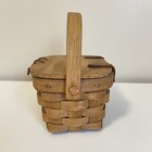 Vtg 1985 Longaberger Small Purse Picnic Basket Hinged Lid Toggle Swing Handle
