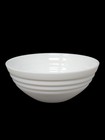 Set Of 2 Milk Glass 5 75  Cereal Bowls White Ribbed Texture Mid-century Modern