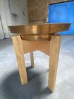 Vintage Danish Modern Flower Table Or Planter - Solid Oak   Copper  Mid Century