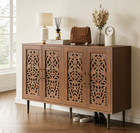 48  Vintage Accent Cabinet Sideboard Buffet W 4 Doors Storage Credenza Brown