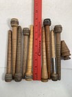 Wood Bobbins Spools Industrial Style 3 -8 75  Wooden Quills Mixed Lot-10