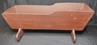 Primitive Folk Art Antique Wooden Doll Cradle With Handwritten Inscription 1900s