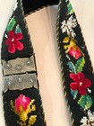 Authentic Norwegian Bunad Purse  Black Hand Embroidery From Norway 830s Silver
