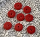 Vintage Set Of 8 Bright Red Plastic Cat Eye Fisheye Buttons Mid Century