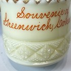 Greenwich   Connecticut Ct Uranium Antique Custard Glass Souvenir Cup