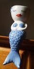 Shelf Sitter Plant Pot Mermaid Girl Statue Figurine Nautical Beach Home Decor