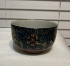 Kutani Ware Blue Grain Gold Colored Arabesque Matcha Bowl B577b 2 X 3 X 2