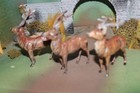 Nice Vintage Cast Lead Metal Deer Stag Germany Figures Reindeer Set Of 3