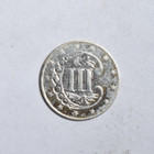1860 Three Cent Silver  blue gold Tone Sharp Strike Au About Uncirculated  Inv 2