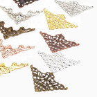 Craftbuddyus Dc3-37mm 10pcs Bronze Filigree Metal Decorative Corner Embellishmnt
