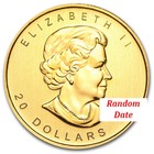 Gold Canadian Maple Leaf  random Date  - 1 2 Oz