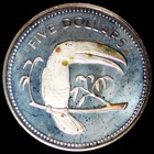 Belize 1974 Fm Sterling  Silver Proof Coin   5 Bird Km   44 Sm2170