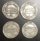 Islamic Abbasid Caliphate Lot Of 4 Silver Dirham Medieval Coins From Estate