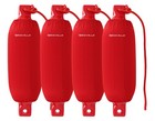 Rockville Fen465-red Boat Fender Package 4 Bumpers 6 5 x23   4 Covers  4 Lines