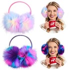 Geyoga 2 Pieces Ear Muff Winter Warm Fluffy Earmuffs Faux Fur Ear Muff Dazzle 