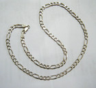 Very Nice Vintage 80s Sterling Silver Italy Figaro Chain Necklace 18  5mm Unisex