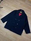Schott Nyc Peacoat Men L Wool Double Breasted Usa Military Thermolite Jacket