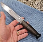 Case Wwii-era Style Fighting Knife W  Leather Sheath     Stacked Leather Handle