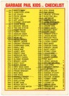 1985 Topps Garbage Pail Kids 1st Series Blasted Billy Checklist Card 8b Glossy