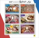 550 Years Michelangelo Paintings Art Mnh Stamps 2024 Central African M s   2 S s