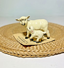 Old Hagen Renaker Mamma Sheep W baby Lamb Miniature Farm  New On Card porcelain