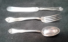 Vintage 1881 Rogers Silver Plate 3 Piece Knife  Fork Spoon In Box