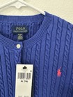 Polo Ralph Lauren Girls Blue Cardigan Cable Knit Sweater Size Xl Nwt