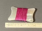 Antique Carved Mop Thread Winder Pink Silk Floss Ca Mid 19th C Sewing Tools