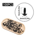 Funstreet 100 Pcs Black Safety Eyes With Washers 6mm Solid Plastic 6mm