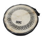 Natural Bodhran Drum 18  Celtic Circle Design Irish Frame Drum W Bag Tipper