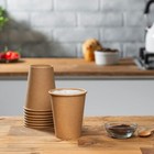 100 Count Kraft Disposable Paper Cups  Hot Coffee Cups Brown Unbleached