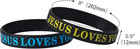 100 Pcs Jesus Loves You Colorful Rubber Bracelets - Christian Rubber Wristbands