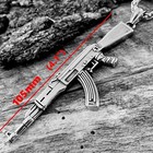 Mendel Mens 30 Inch Stainless Steel Huge Large Ak 47 Gun Pendant Necklace Chain