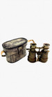Binocular Marine Antique Brown Brass With Leather Box Nautical Maritime Binocula