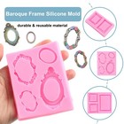 Mujiang Mirror Frame Silicone Mold Photo Fondant Molds Picture Style B
