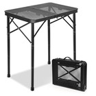 Folding Grill Table For Outside  3 Height Adjustable small Camping Table Black