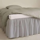  Ruffled Bed Skirt With Split Corners  Queen Dust Queen - 21  Drop Light Grey