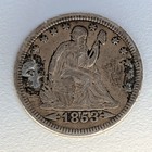 1853 Arrows Seated Liberty Quarter Silver Love Token Detailed Hand Engraving