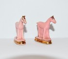 Rare   Vtg Nice    Mcm Pink Horse   Gold Dots Salt N Pepper Shakers Set Retro