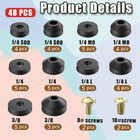 48pcs Outdoor Faucet Repair Kit Water Hose Gasket Rings Faucet Washer Kit With F