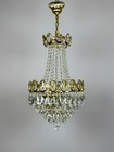 Vintage French Brass   Crystal Chandeliers Light Fixtures 1960   s