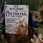 Shabby Primitive Antique Vintage Folk Style Easter Bunny Rabbit Egg Farm Sign